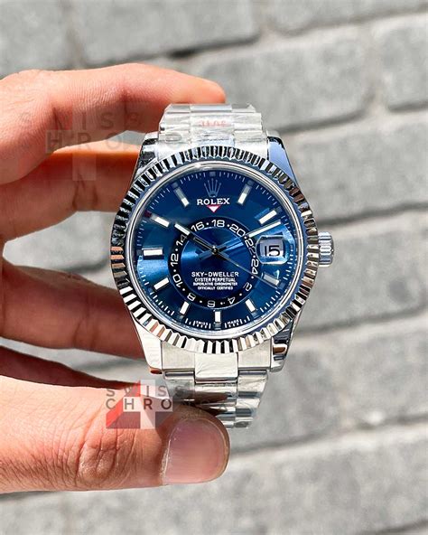 rolex sky dweller oyster perpetual blue|rolex sky dweller watch price.